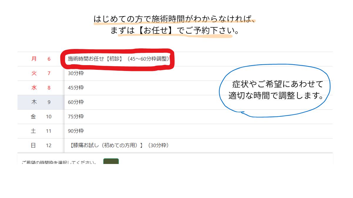 初めての方のWEB予約方法